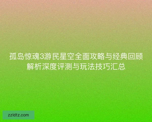 孤岛惊魂3游民星空全面攻略与经典回顾解析深度评测与玩法技巧汇总