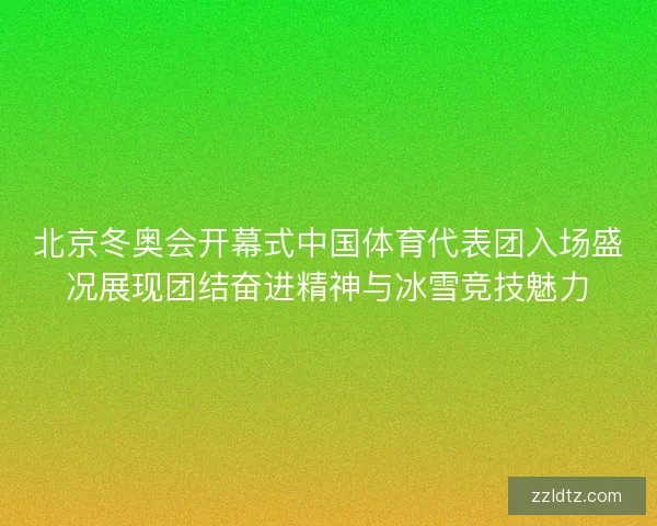 北京冬奥会开幕式中国体育代表团入场盛况展现团结奋进精神与冰雪竞技魅力 北京冬奥会开幕式中国体育代表团入场盛况展现团结奋进精神与冰雪竞技魅力