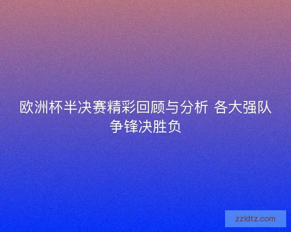 欧洲杯半决赛精彩回顾与分析 各大强队争锋决胜负